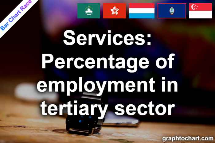 Bar Chart Race of "Services: Percentage of employment in tertiary sector"