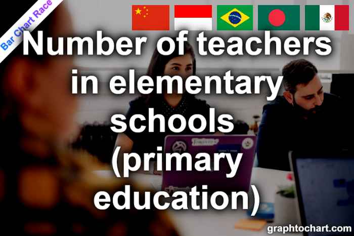 Bar Chart Race of "Number of teachers in elementary schools (primary education)"